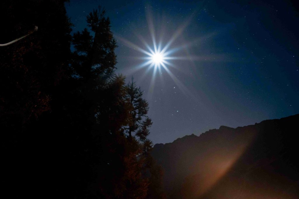fotografía nocturna con filtro de estrella